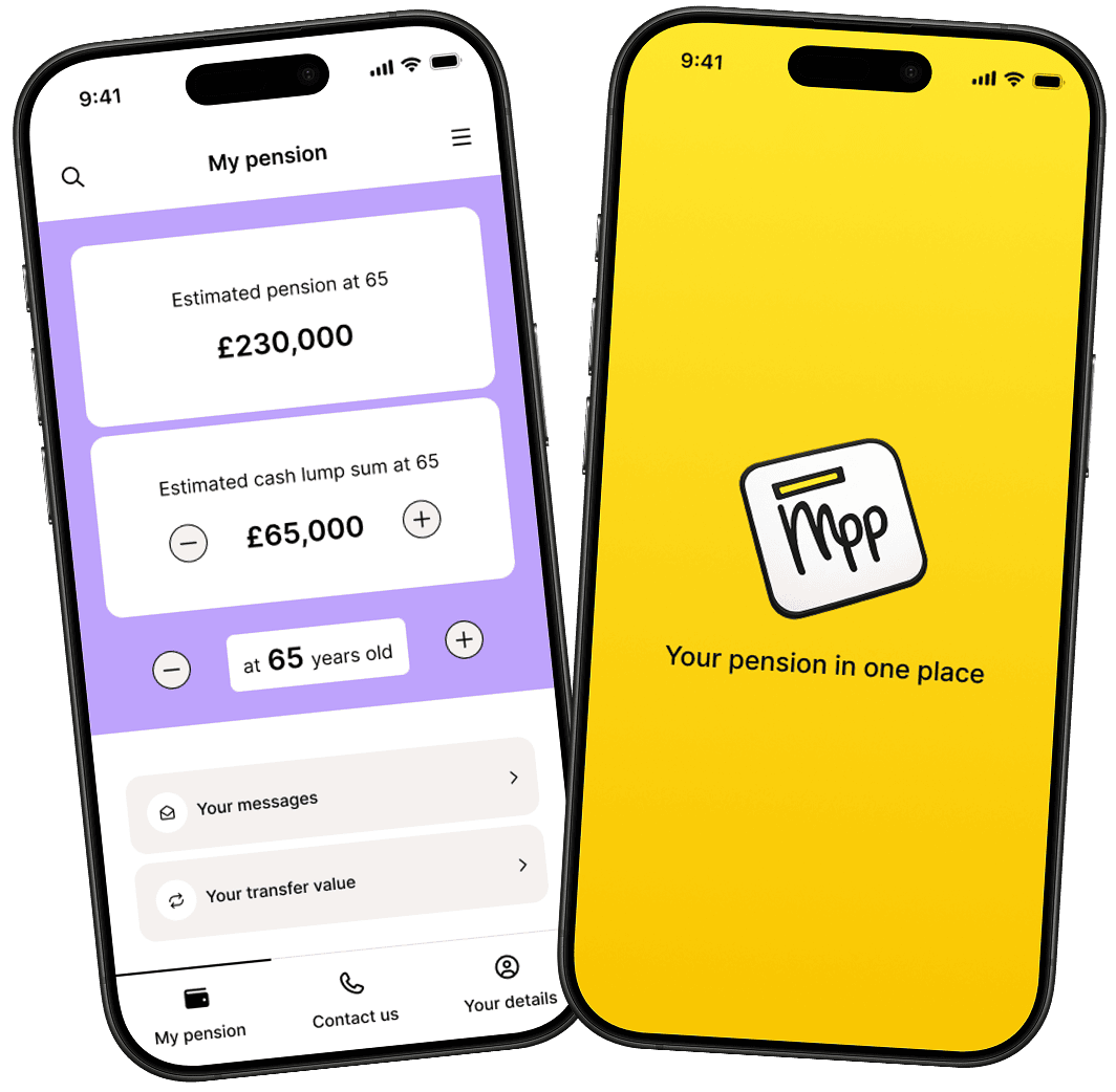 My Pocket Pension app shown on a smartphone